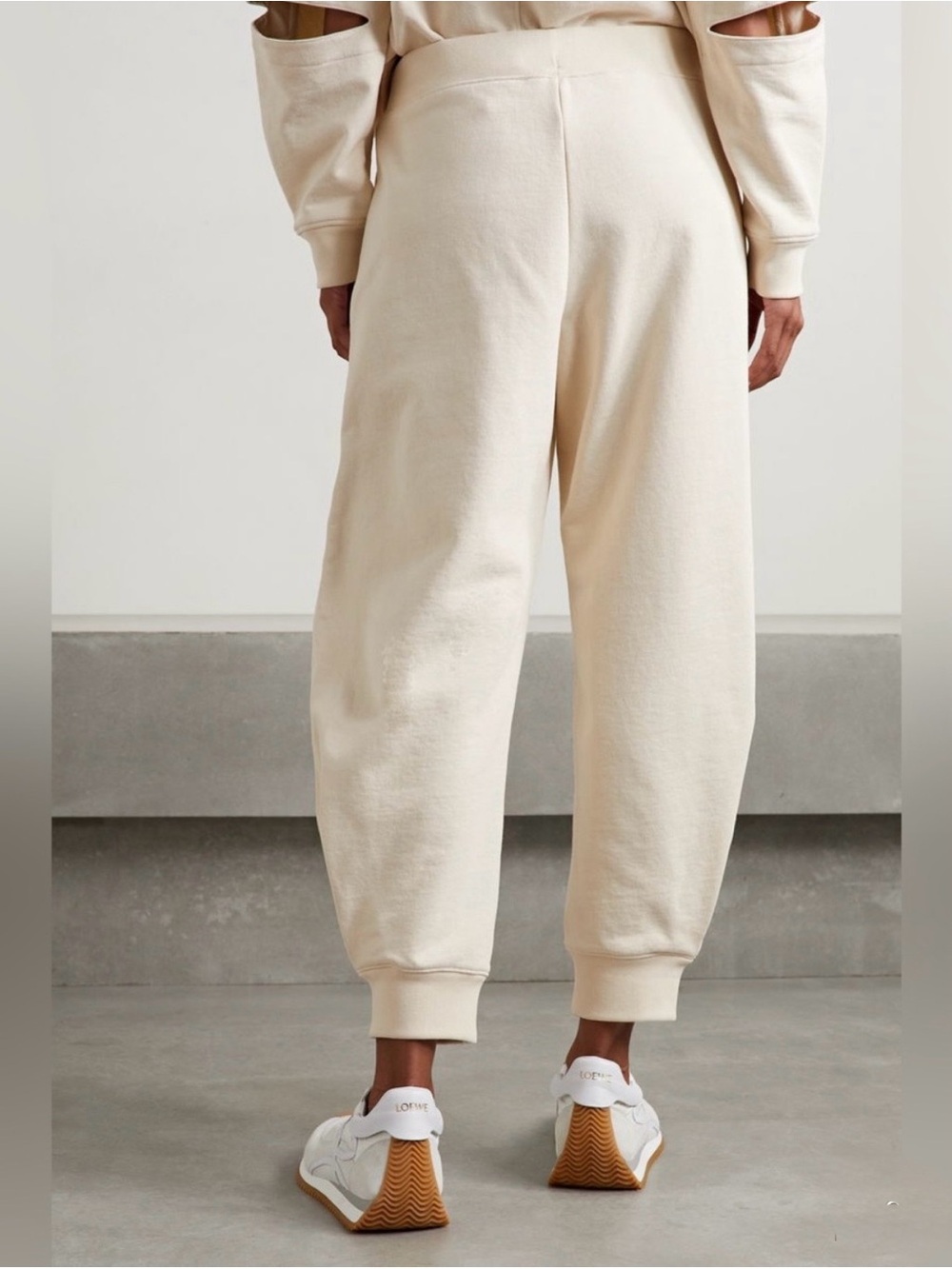 Tibi Calder Women’s Luxury Sweatpants Joggers 100% Cotton in Cream Like New - XL - Picture 2 of 12